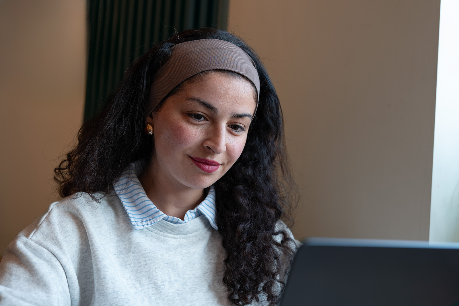 Lady using laptop