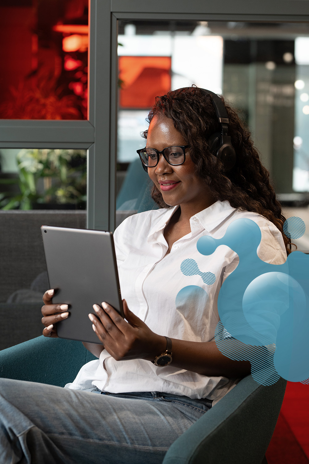 Lady using ipad